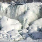 Image: A partially frozen American Falls in sub freezing temperatures is seen in Niagara Falls Ontario